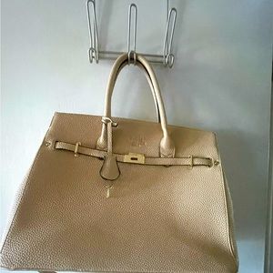 Hermes Burkin style faux leather bag